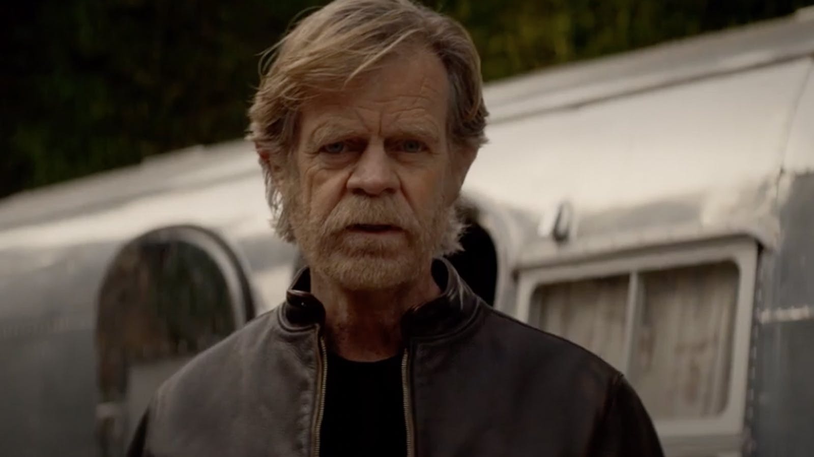 Actor William H. Macy looks into the camera for the Woody Creek campaign. 