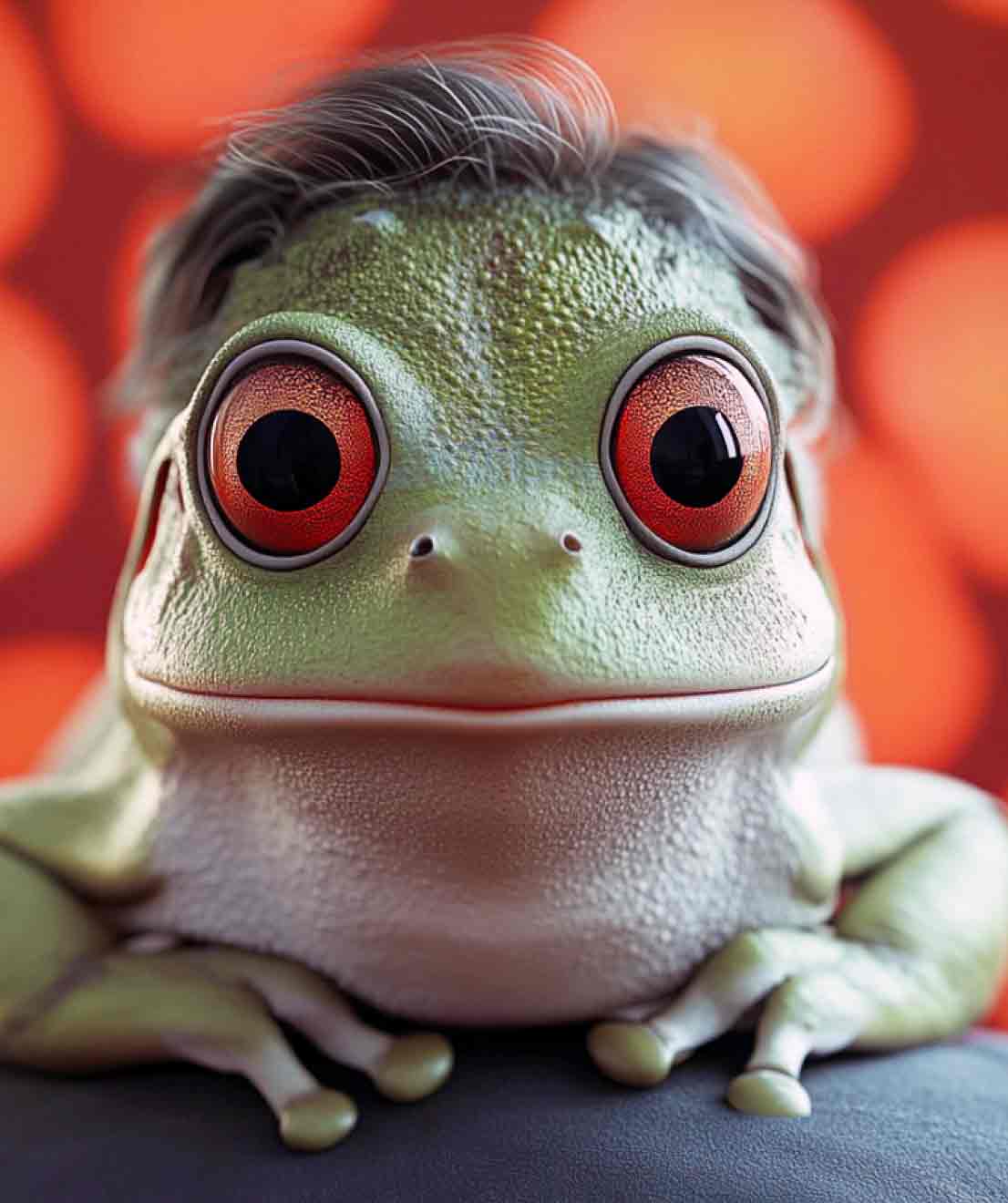 Scott Goodson portrait as an AI generated frog