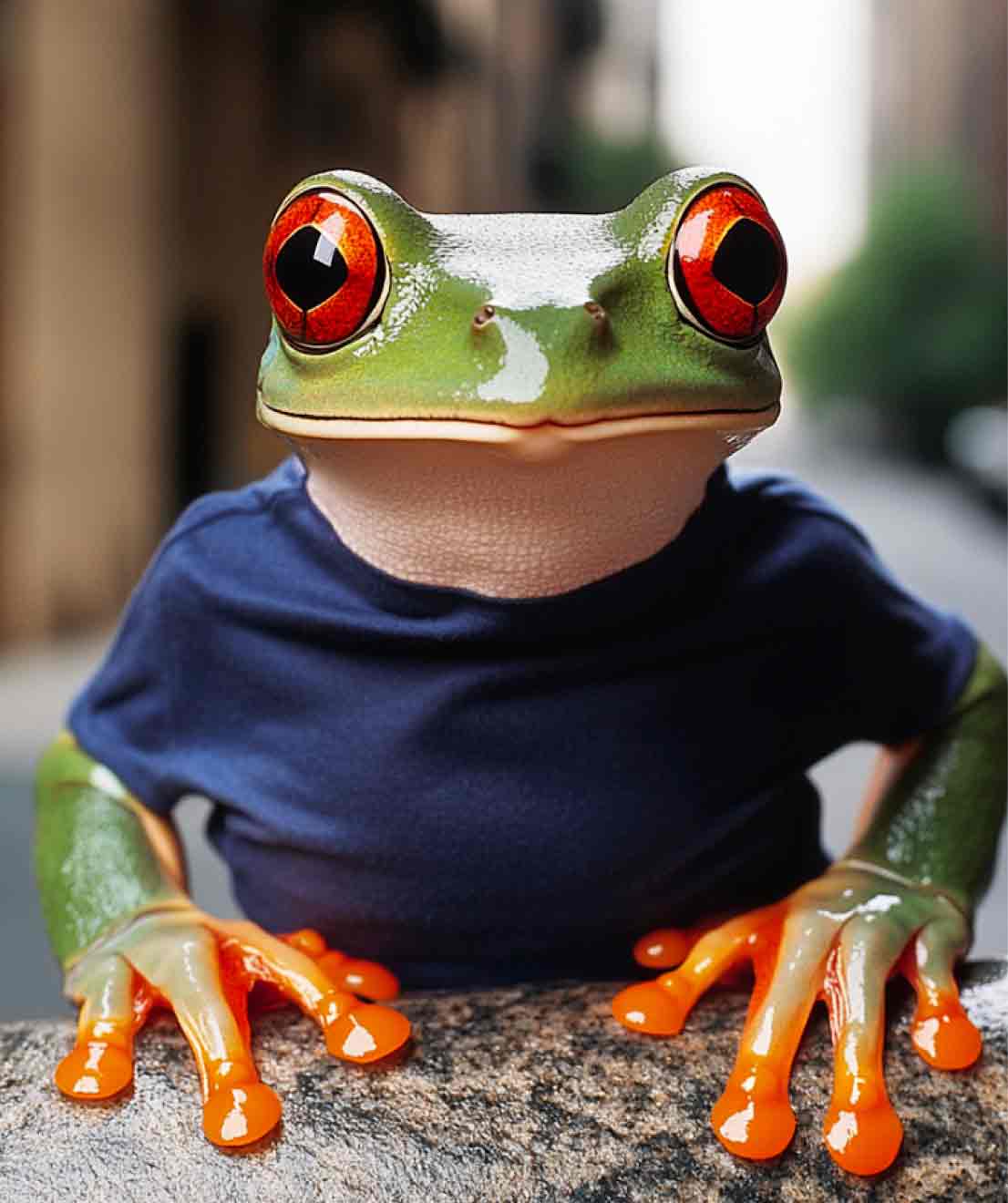 Nick Sonderup portrait as an AI generated frog