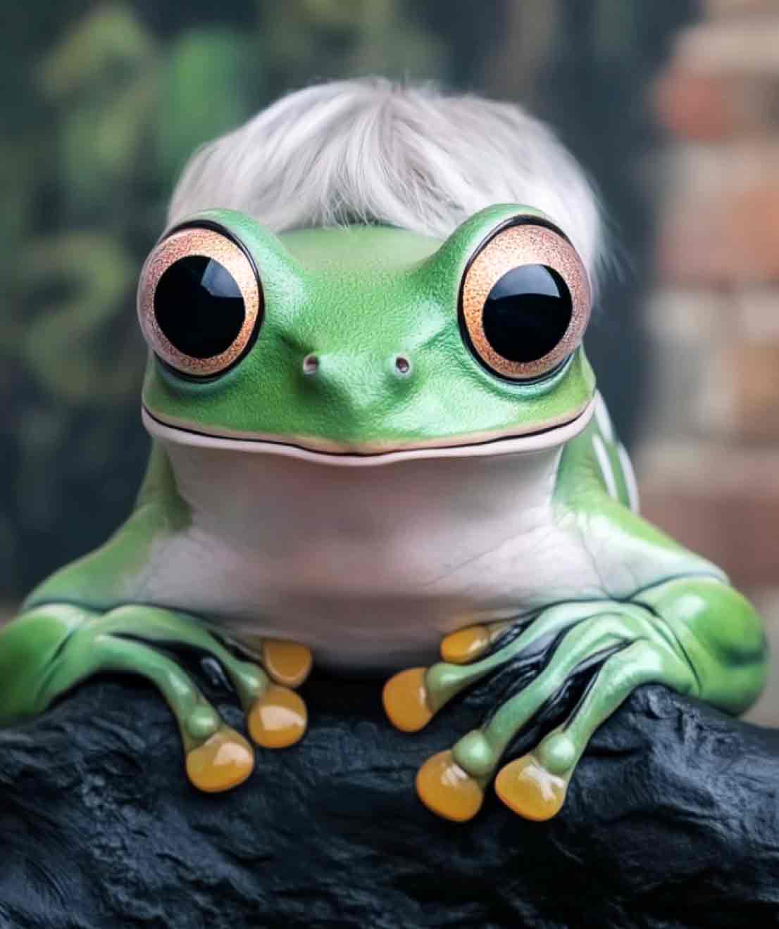 Chip Walker portrait as an AI generated frog